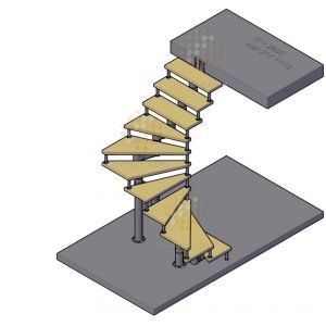 Готовая лестница с поворотом на 180 градусов