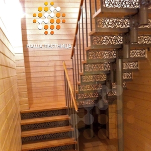 Модульная лестница с площадкой на 180 градусов-2